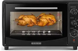 HisenseAirFryer 45L,BLACK COLOR,DOUBLE DOOR GLASS,MAX OVEN ADJUSTED 230C,2000W,WITHROTISSERIE,CONVECTION