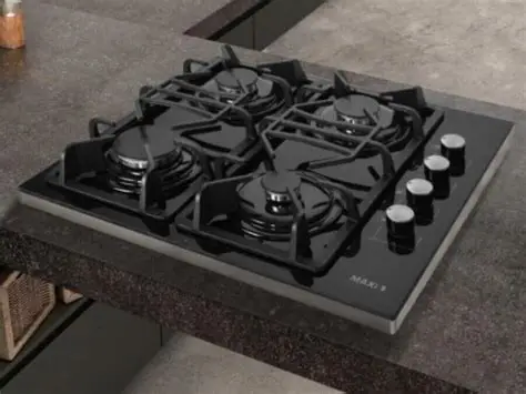 MAXI 606MAXI 0 T-840 60*60 CM4 Burner , Table Top Gas Cooker,Auto Ignition ,Black