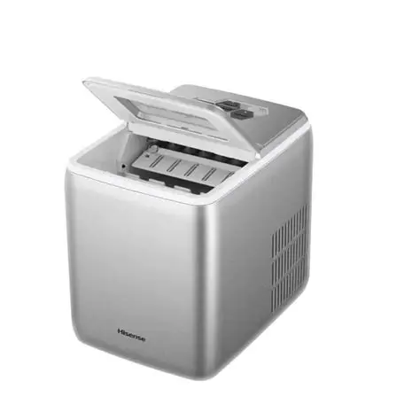 HISENSE ICE MAKER ,W,20 KG Of Ice Daily ,S&L Ice Cubes , Quick Delivery ,Water Level Indicator ,Silver Color ,12PCS/8MINS
