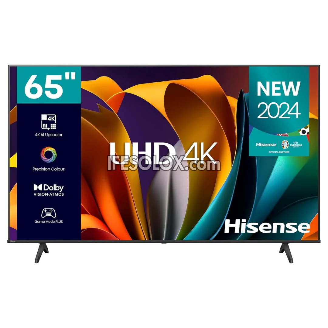 HISENSE  65" UHD 4K SMART TV, 3 HDMI, 2 USB, 1 AV, Free Wall Bracket,Dolby Vision HDR,BT,Game Mode Plus,Free Wall Bracket